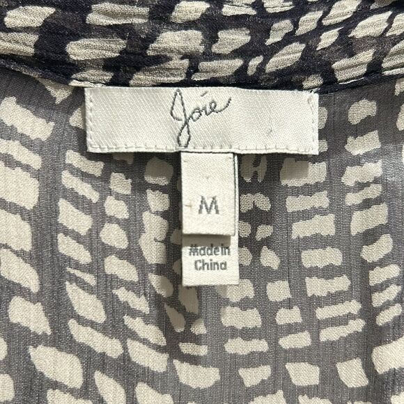 Joie Black & White Sleeveless Blouse, Size medium - Picture 6 of 10